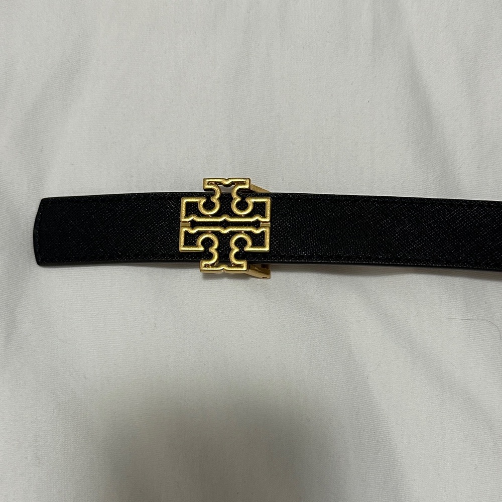 Tory Burch Black Belt with Gold Buckle
